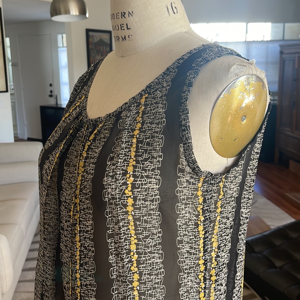 Vintage-esque chiffon blouse, 30s style, size large - Picture 5 of 7